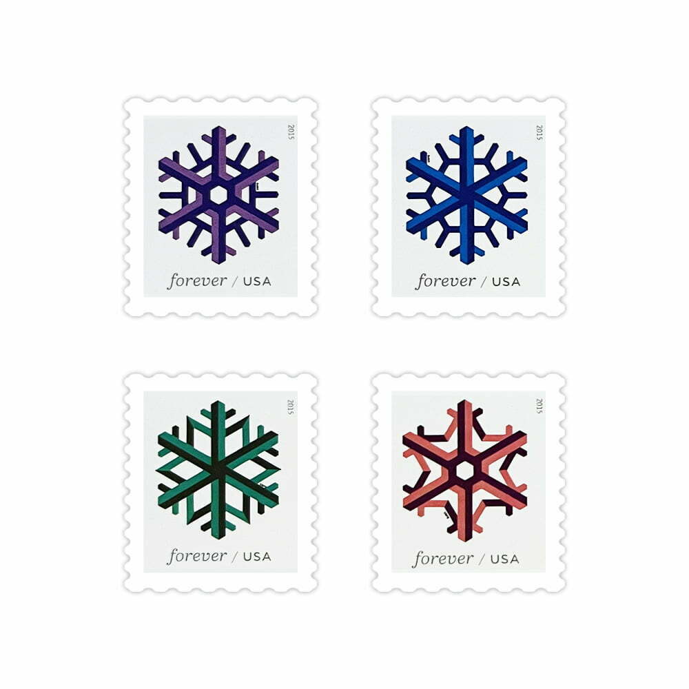 Geometric Snowflakes Stamps 2015 USPS Forever Stamps Forever Stamp