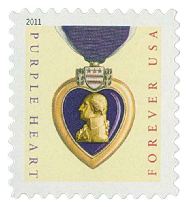 2011 First-Class Forever Stamp - Purple Heart stamp