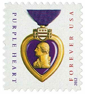 2012 First-Class Forever Stamp - Purple Heart stamp