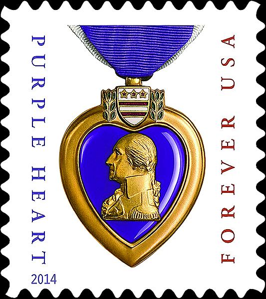 2014-dated Purple Heart stamp