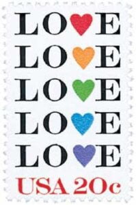 1984 20c Love Series- Love with Hearts