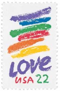 1985 22c Love Series- Love Crayon stamp