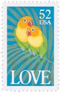 1991 52c Love Series- Love Birds stamp