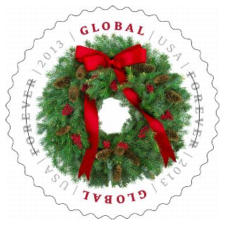 2013 Global Forever Evergreen Wreath Forever Stamp