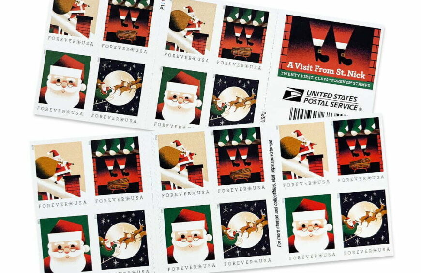 A Visit From St. Nick Stamps book of 20 stamps