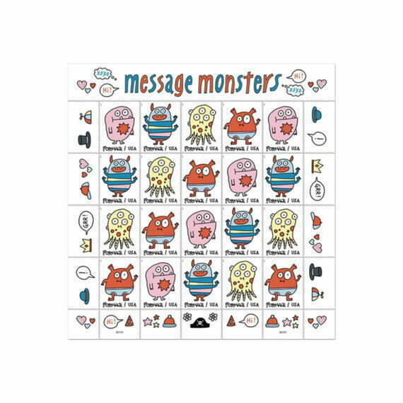 Message Monsters Forever Stamps