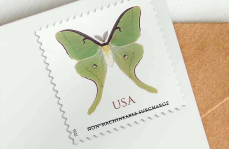 discount non machineable luna moth stamps
