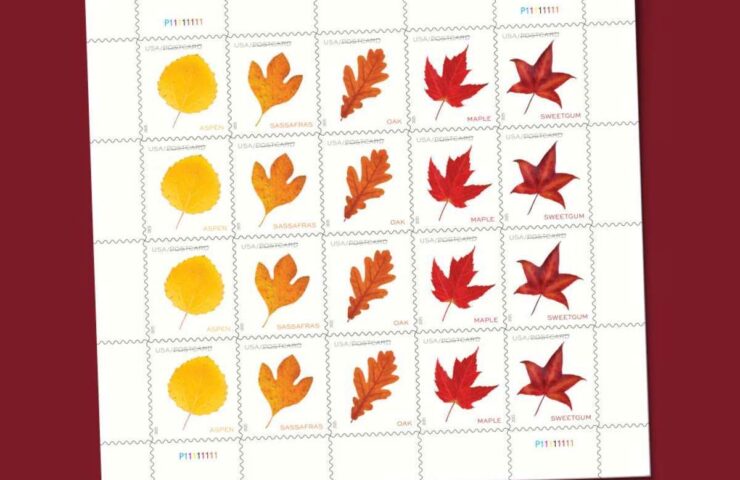discount vibrant leaves postcard stamps